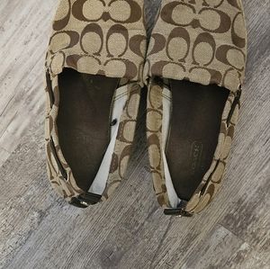 Coach Mellow signature brown slip in shoes